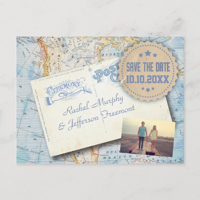 Carte vintage & Mariage Carte Postale Enregistrer  (Devant)