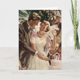 Carte Vintage Mariage Mariée Groom Les jeunes mariés cou