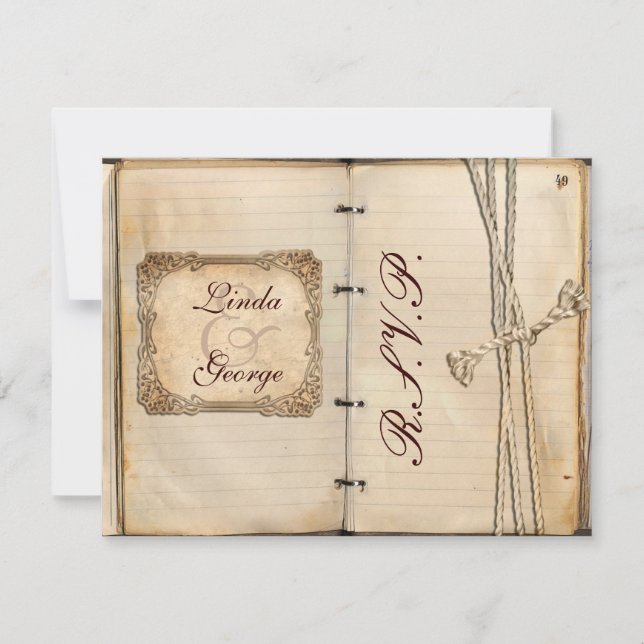 carte vintage mariage rsvp (Devant)