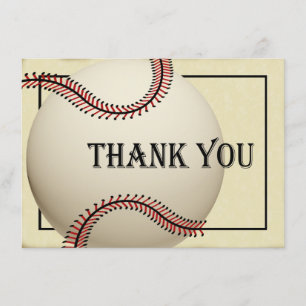 Carte vintage Merci de base-ball