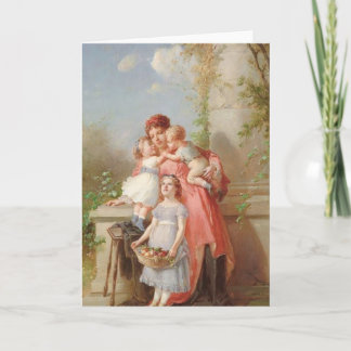 Carte Vintage - Mère & Enfants
