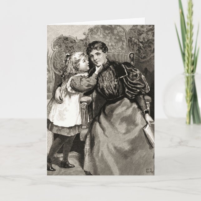 Carte Vintage mère et fille (Devant)