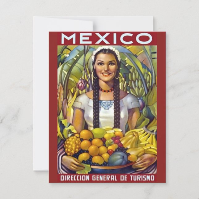 Carte Vintage Mexique Travel Tourisme Publicité (Devant)