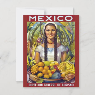 Carte Vintage Mexique Travel Tourisme Publicité