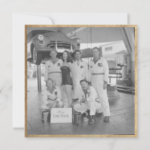 Carte vintage "Miss Lube Rack" Flat Note