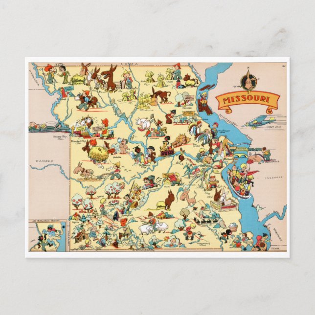 Carte Vintage Missouri Funny (Devant)