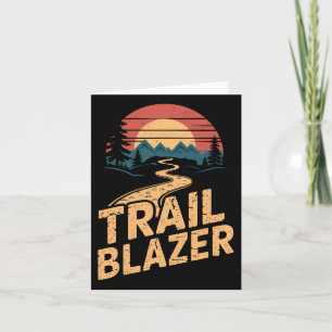 Carte Vintage Mountain Hiker Trail Blazer Retro Randonné