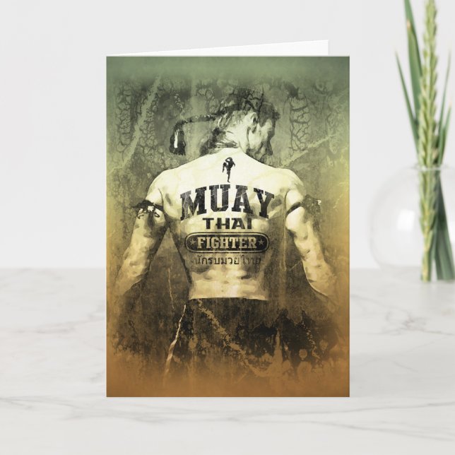 Carte Vintage Muay Thai Fighter (Devant)