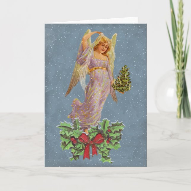 Carte Vintage Noël Angel (Devant)