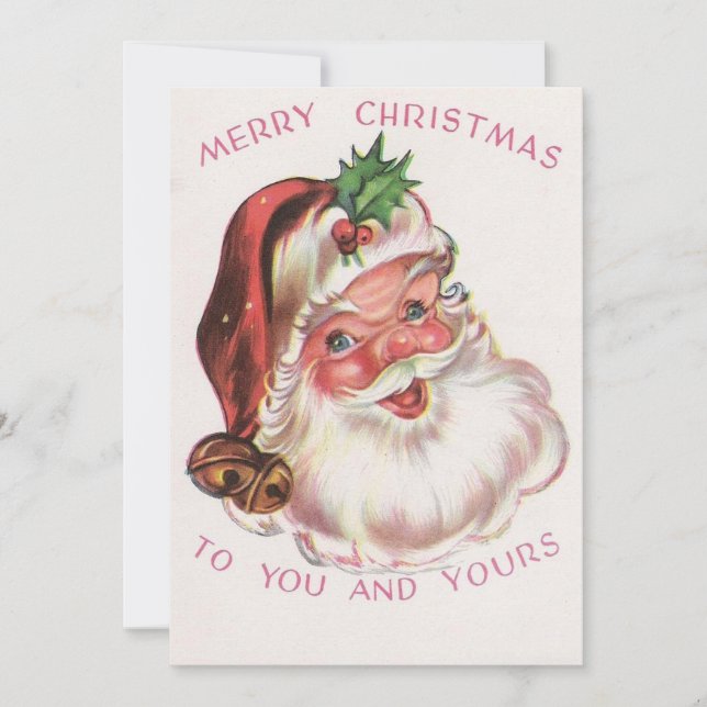 Carte Vintage Noël Père Noël (Devant)