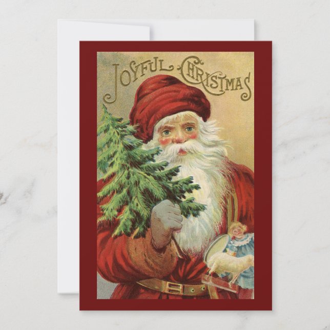 Carte Vintage Noël Père Noël (Devant)