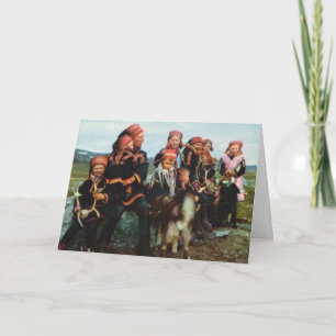 Carte Vintage Norway, Lapland, Sami family 1950