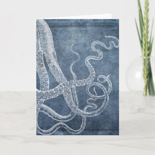 Carte Vintage Octopus Twilight Blue Denim