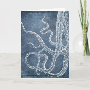 Carte Vintage Octopus Twilight Blue Denim