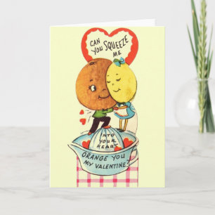 Carte vintage Orange et Lemon Valentine's Day Card