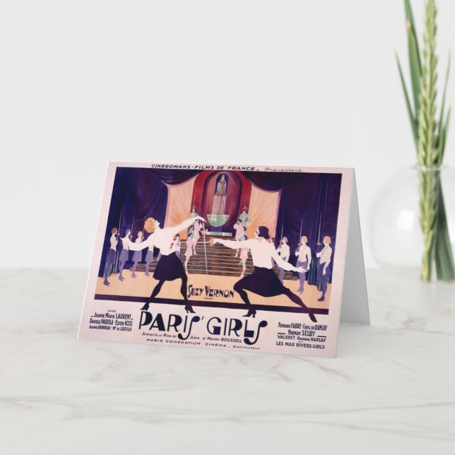 Carte vintage Paris Girls Fencing Note (Devant)