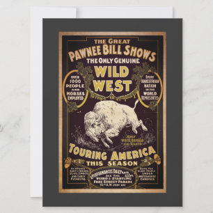Carte Vintage Pawnee Bill Wild West Show Flat Card