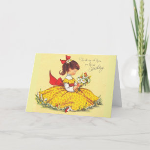 Carte Vintage - Pensez à vous à votre anniversaire,