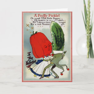 Carte vintage Pickle Valentine's Day Card