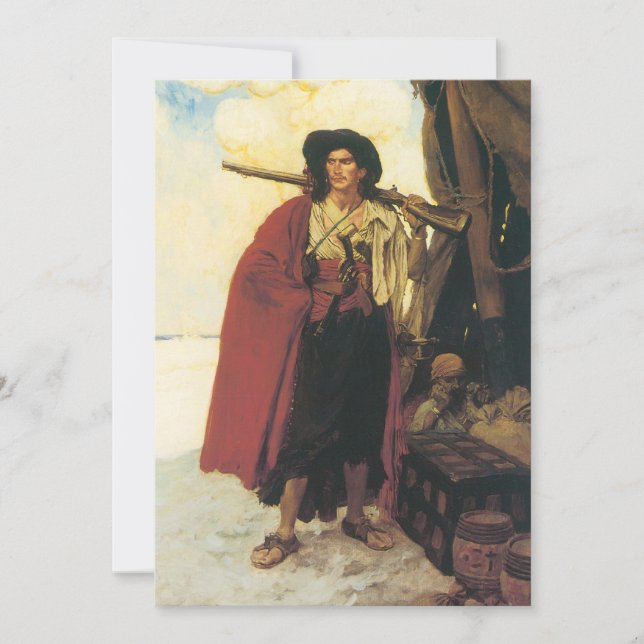 Carte Vintage Pirates Buccaneer était un personnage pitt (Devant)