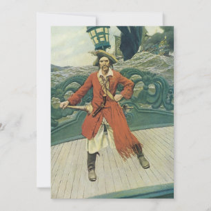 Carte Vintage Pirates, capitaine Keitt par Howard Pyle