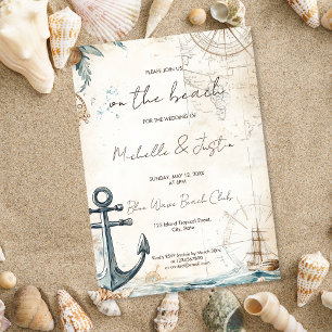 Carte vintage Plage Tropical Island Mariage