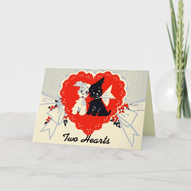 Carte vintage Puppy Valentine ! (Devant)