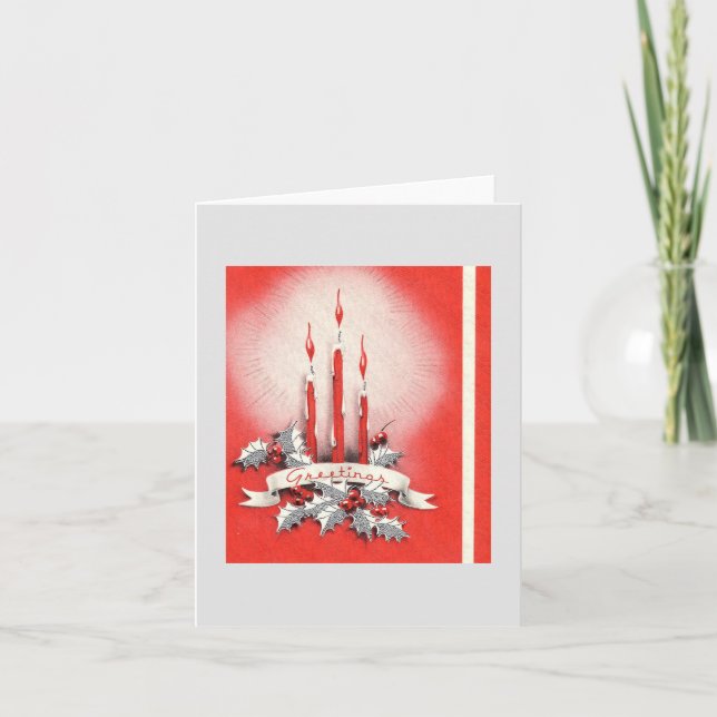 Carte vintage Red Christmas Candles (Devant)