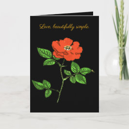 Carte Vintage Red Rose Cartoon Style Cut Out