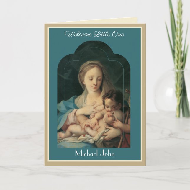 Carte vintage Religieuse Bébé Vierge Marie (Devant)