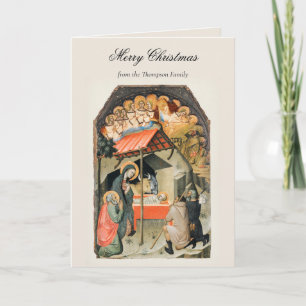 Carte Vintage Religieux Nativité de Noël chrétien