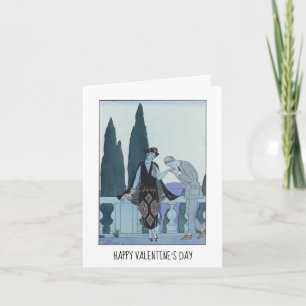 Carte Vintage Retro Barbier Élégante Saint Valentin