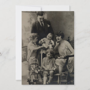Carte vintage Retro Black and White Family Portrai