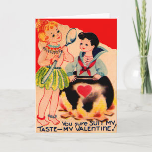 Carte vintage Retro Cannibal Valentine