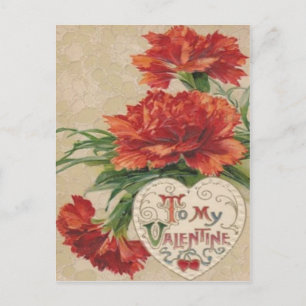 Carte vintage Retro Chrysanthemum Valentine