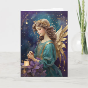 Carte Vintage Retro élégant Angel de Noël