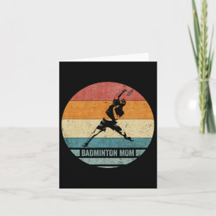 Carte Vintage Retro Fière Badminton Maman Silhouette Sun