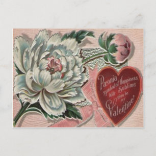 Carte vintage Retro Peony Valentine