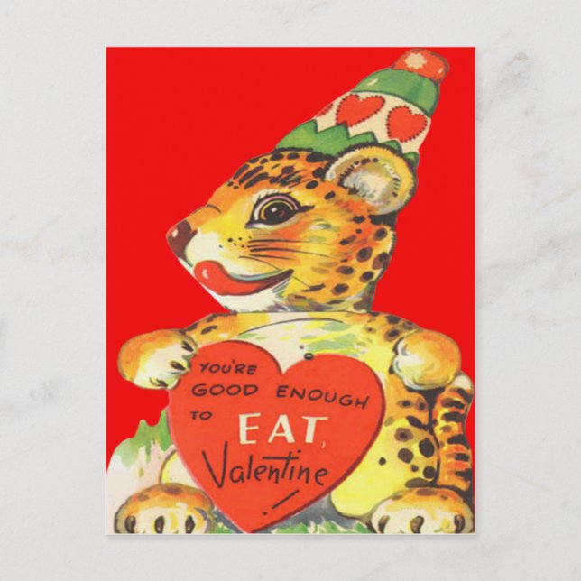 Carte vintage Retro Tiger Valentine (Devant)