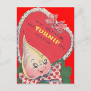 Carte vintage Retro Turnip Valentine