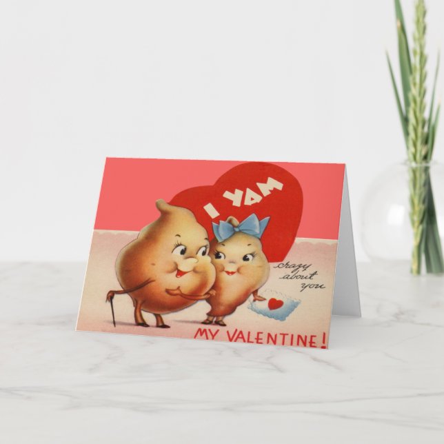Carte vintage Retro Yam Valentine (Devant)