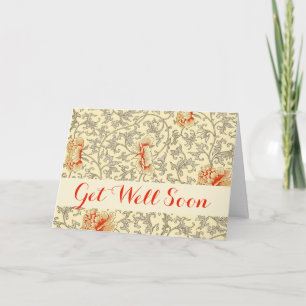 Carte Vintage rose gris botanique
