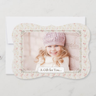 Carte Vintage rose minuscule Rose Imprimer luxe Certific