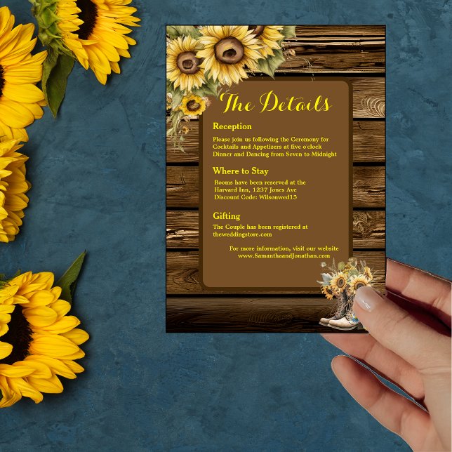 Carte vintage Rustique Sunflowers Country Détails (Créateur téléchargé)