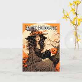 Carte Vintage Salem Witch | Bonne Halloween