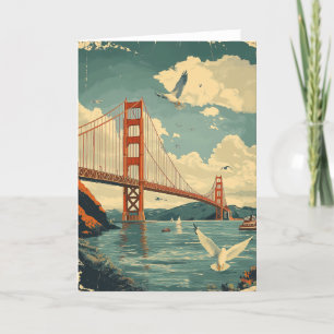 Carte Vintage San Francisco Golden Gate Bridge