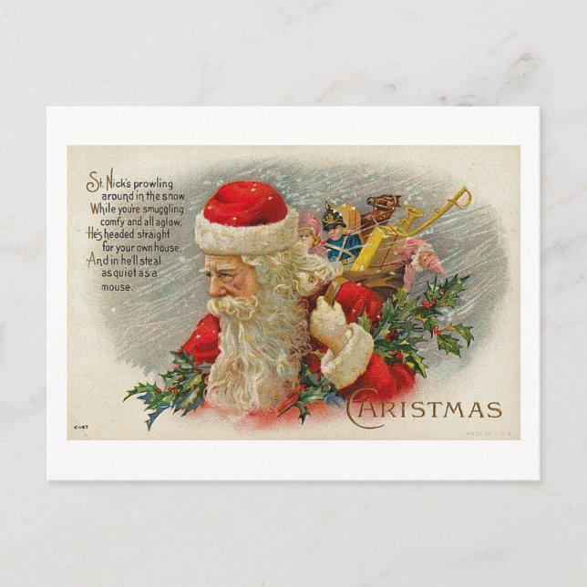 Carte vintage Sants Christmas St. Nick (Devant)