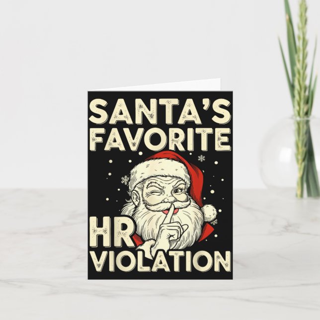 Carte Vintage Sarcastic Retro Hr Violation Christmas Off (Devant)