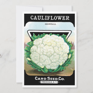 Carte Vintage Seed Packet Étiquette Art, Cauliflower Lég