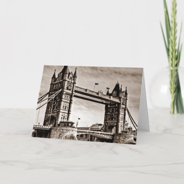 Carte Vintage Sepia London Tower Bridge (Devant)